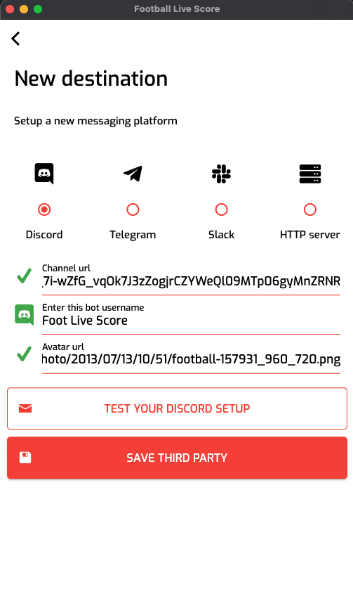 Pegar la URL en la aplicación
