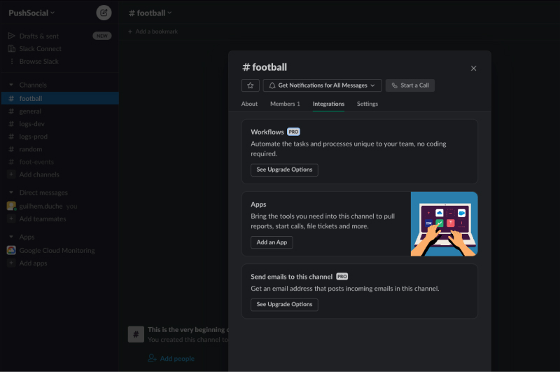Go to channel integrations
