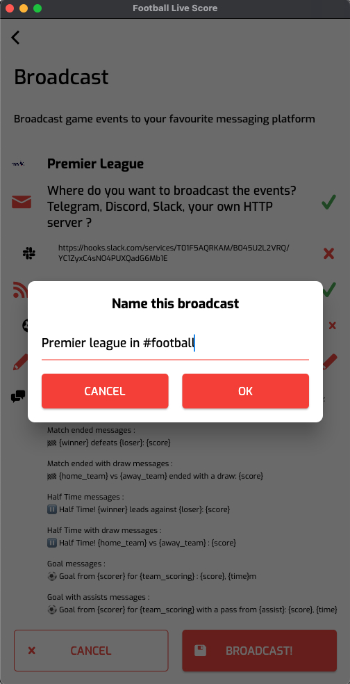 Launch your broadcast